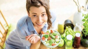 A balanced diet helps in healthy hair growth