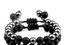 Hematite Black Lava Beaded