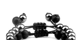 Hematite Black Lava Beaded