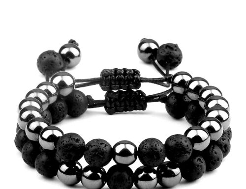 Hematite Black Lava Beaded